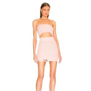 SER.O.YA Lola Distressed Mini Dress in Cintz Rose
